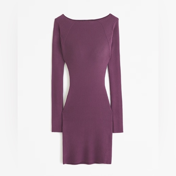 Abercrombie & Fitch Dresses & Skirts - New with tags Abercrombie & fitch long sleeve slash mini sweater dress burgundy